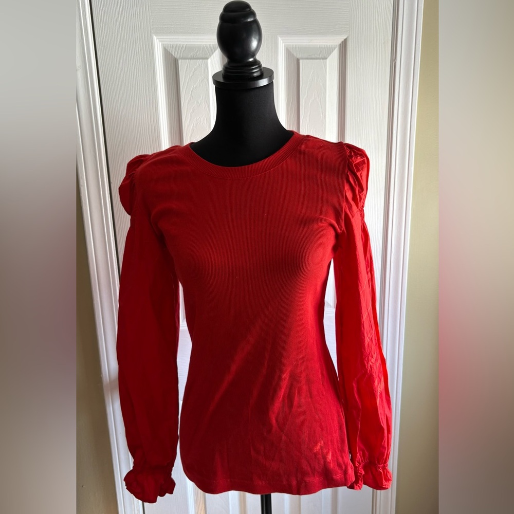 LOFT Vibrant Red Long Sleeve Top